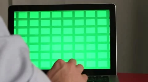 Palmtop greenscreen computer display Stock Footage 22343616