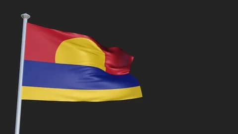 Palmyra Atoll - Loopable 3D flag animation with Alpha Channel and Transparenc Stock Footage 91050875