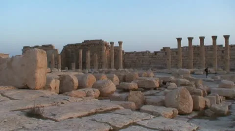 Palmyra sunset Stock Footage