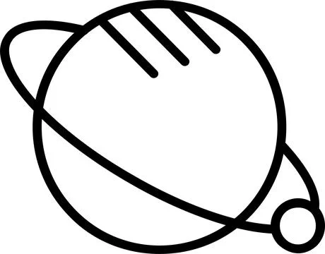 Palnet Line Icon Design Stock Illustration