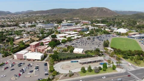 Palomar College Intermodal Transit Center and Campus Aerial Reveal 4K Stock Footage 334632298