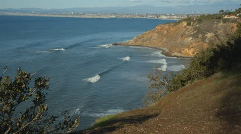 Palos Verdes coastline on the Pacific Ocean. Stock Footage