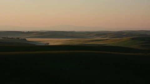 Palouse Fields Morning Light Timelapse Stock Footage