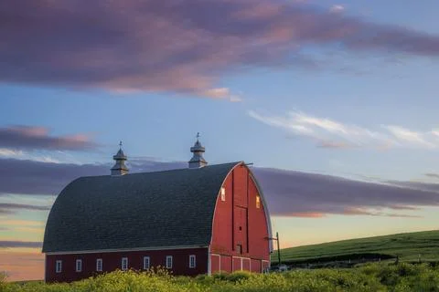 Palouse Red Barn Stock Photos