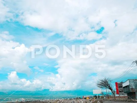 Palu Bay after Earthquake and Tsunami Stock Photos
