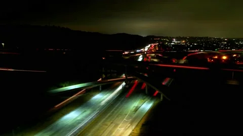 Pamona Highway Interchange Hyperlapse Stock Footage 200804195