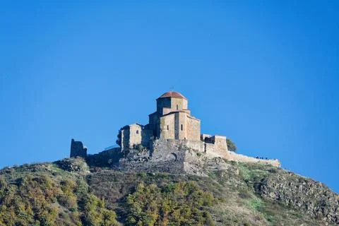 Pamoramic view on Jvari Monastery Stock Photos