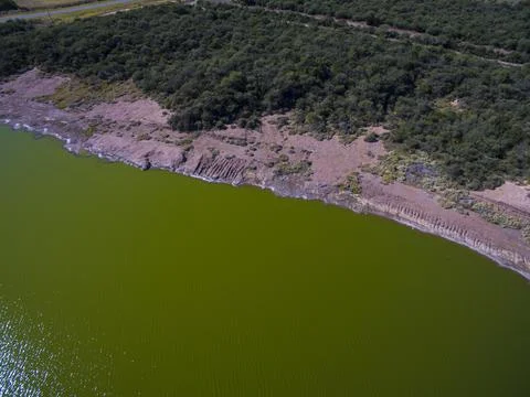 Pampas lagoon, aerial view Stock Photos