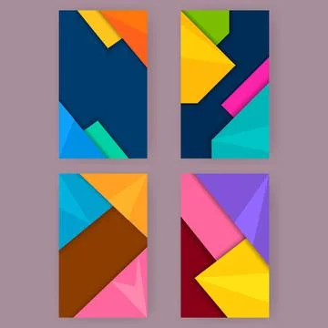 Pamphlet template set multi abstract pattern Illustrazione stock