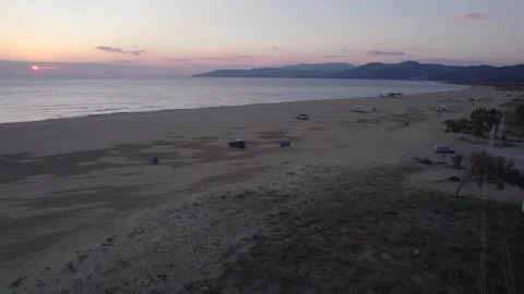 Pamujak beach is located next to the ancient city of Ephesus filming from a 库存影片 310495571