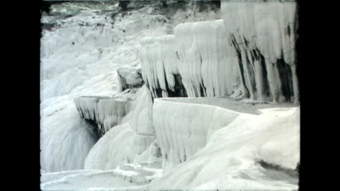 Pamukkale Ice-Like Terraces Stock Footage 278040259