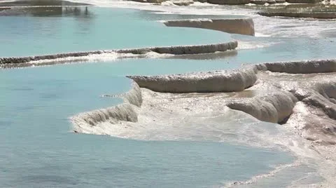 Pamukkale terraces Stock Footage