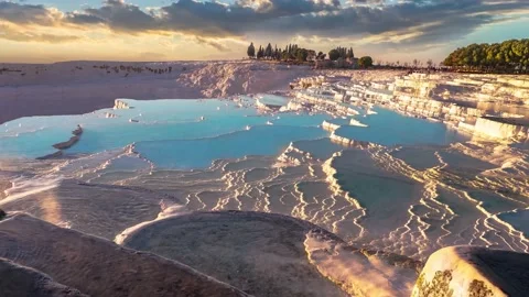 PAMUKKALE TRAVERTENS TIMELAPSE Stock Footage 136310400