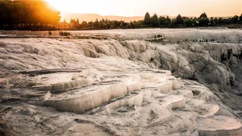 Pamukkale travertine Stock Photos