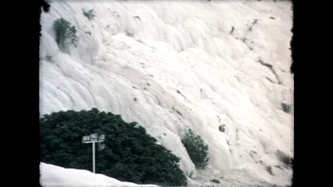 Pamukkale White Hillside Stock Footage 278040260