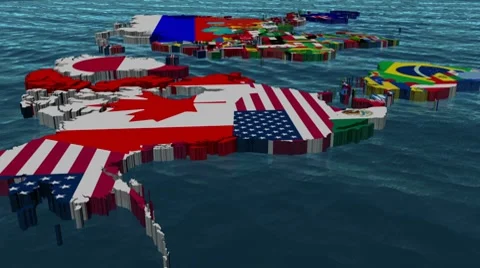 Pan of 3D Flag World Stock Footage 8597571