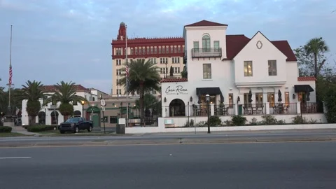 Pan on A1A street in St. Augustine, FL Stock Footage 195955254