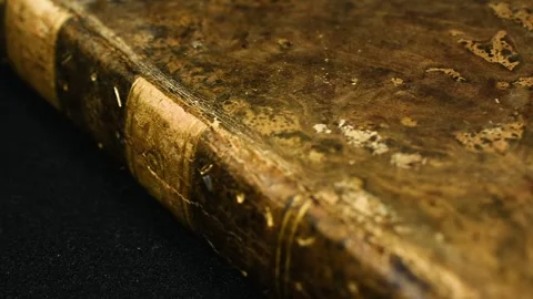 Pan Across Ancient Book Cover Texture Stock Footage 336327498