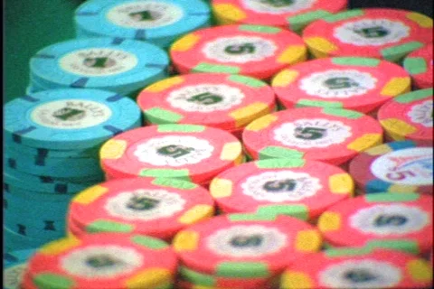 Pan across casino chips Stock Footage 113512