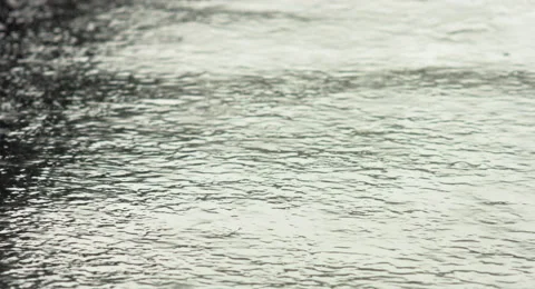 Pan Across Close Up of Asphalt Raining 4K Stock Footage 40511774