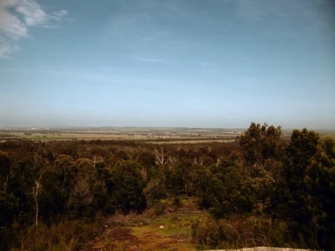 Pan across a country skyline. Stock Footage 80243279