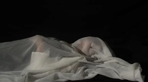 Pan Across Cute Vampire Goth Girl Laying Down Pulls Veil and Sits Up Med Stock-Footage 41509720