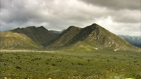 Pan across dark sky and mountains Stock Footage 87803442