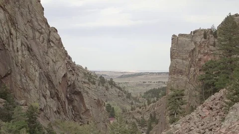 Pan across Eldorado Canyon Boulder Colorado Stock Footage 76413161