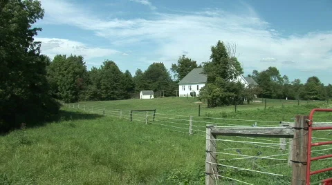 Pan across farm Stock Footage 755457