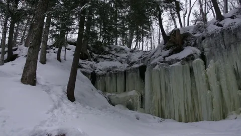 Pan across Ice Caves Stock Footage 73060194