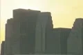 Pan across Manhattan skyline with World Trade Center Footage