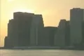 Pan across Manhattan skyline with World Trade Center Footage