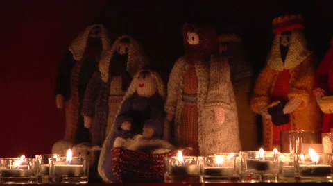 Pan across nativity scene Stock-Footage 52685696