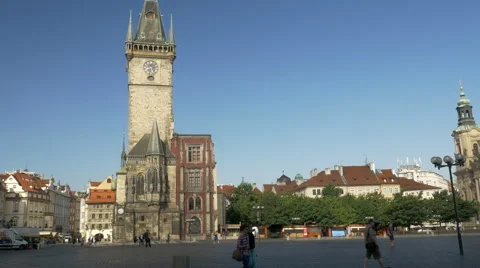 Pan across Old Town Square Prague Stock Footage 67326171