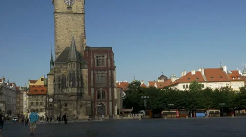 Pan across Old Town Square Prague Stock Footage 67327227
