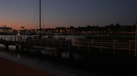 Pan across Oosterdok to the Nemo Science Centre Stock Footage 58913852