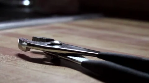 Pan Across a Pair of Pliers Stock Footage 42344917