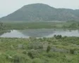 Pan across from river to ruins SD Footage