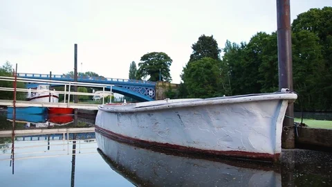 Pan across a still river left to right. Stock Footage 115241475