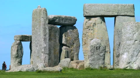 Pan across Stonehenge Stock Footage 55538276