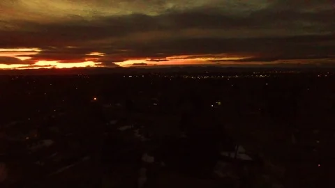 Pan across sunsetting Stock Footage 71959370