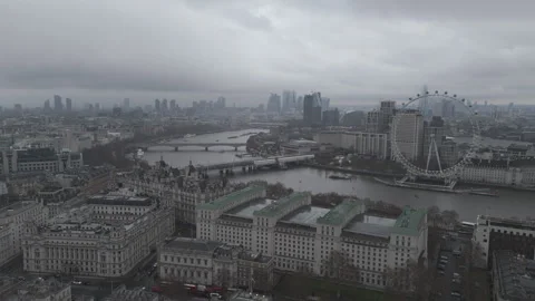 Pan across the Thames River Stock Footage 324016005
