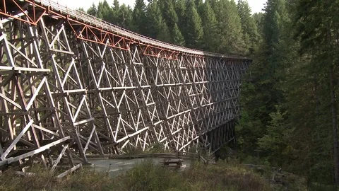 Pan across a train trestle Video stock 75243101