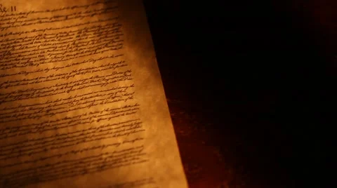 Pan across US Constitution, ending on We The People Stock Footage 41159734