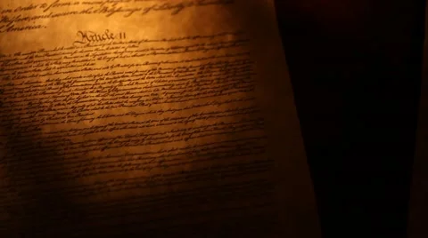 Pan across US Constitution, ending on We The People Stock Footage 41168473