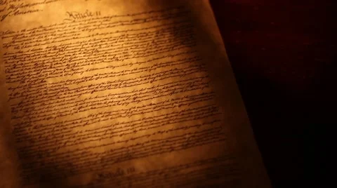 Pan across US Constitution, ending on We The People Stock Footage 41242164
