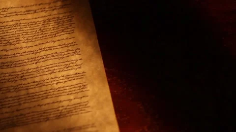 Pan across US Constitution, ending on We The People Stock Footage 41242234