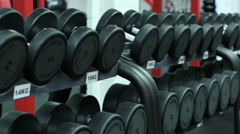 Pan Across Weight Stack Vídeo Stock 60762666