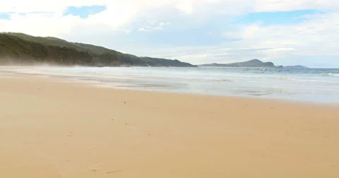 Pan across a windy Australian Beach  動画素材 53774501