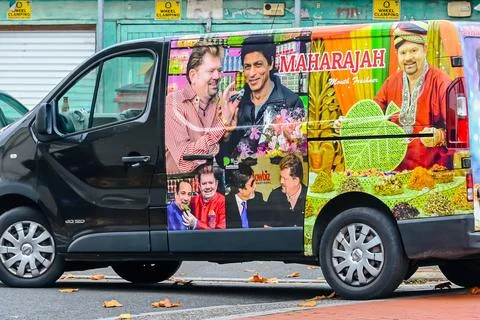 Pan advertising van Stock Photos